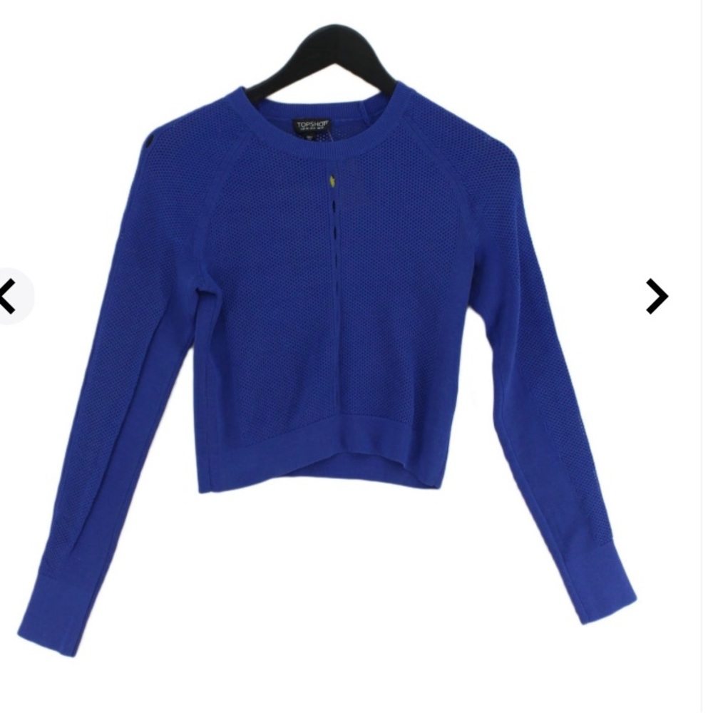 (V) Top shop long sleeve crop top with holes